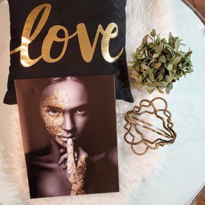 New Black and Gold Wall Art on Canvas 12x16